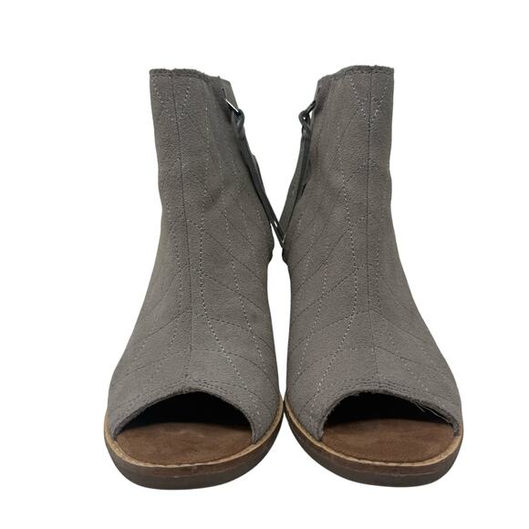 TOMS Women's Suede Peep-Toe Block-Heel Booties US W 5.5 — Gently Used - Picture 2 of 8